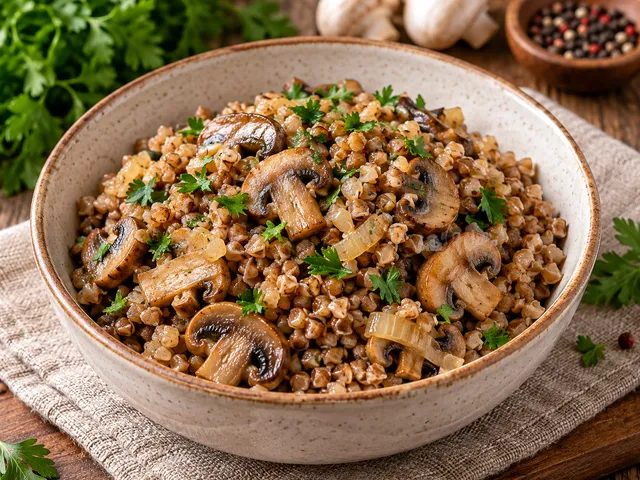 Гречка с шампиньонами